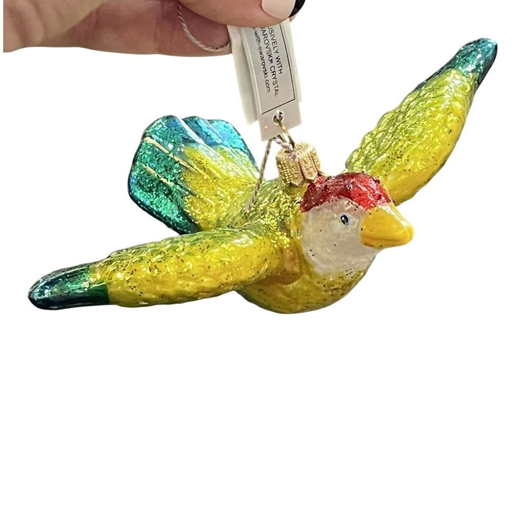 Olivia Riegel Ornament Glass Hummingbird Swarovski Crystal Poland Christmas